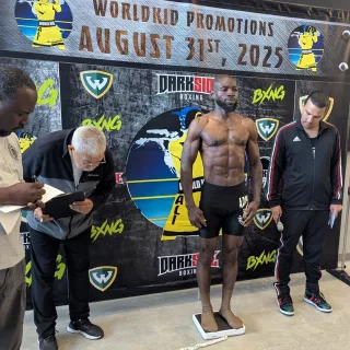 Professional weigh-in for Bring It Back Boxing fighter